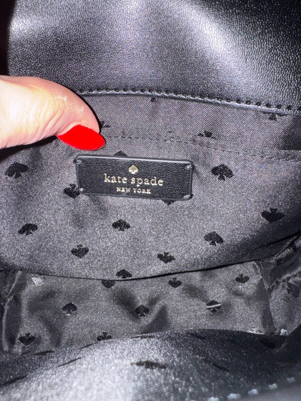 KATE SPADE Black Pebbled Leather  Crossbody/Shoulder Bag  with Gold Accents EUC - Picture 9 of 11